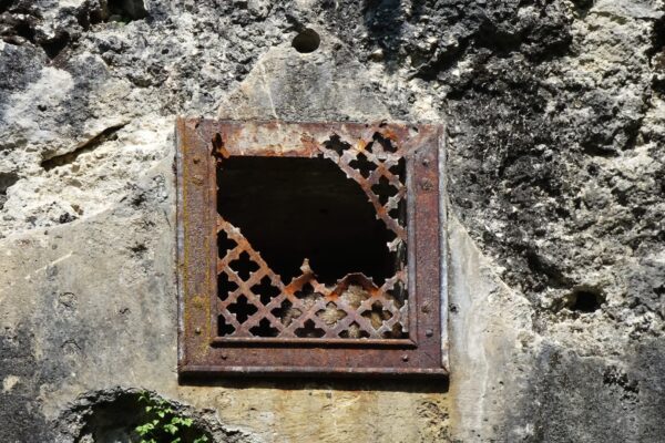 Air shaft used for ventilation at Fort Hermann Ventilation shaft opening at Fort Hermann
