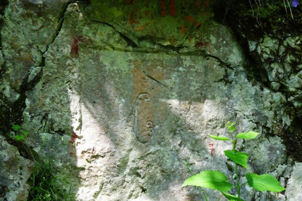 Boundary marker stone near Fort Hermann fortress Boundary marker stone at Fort Hermann