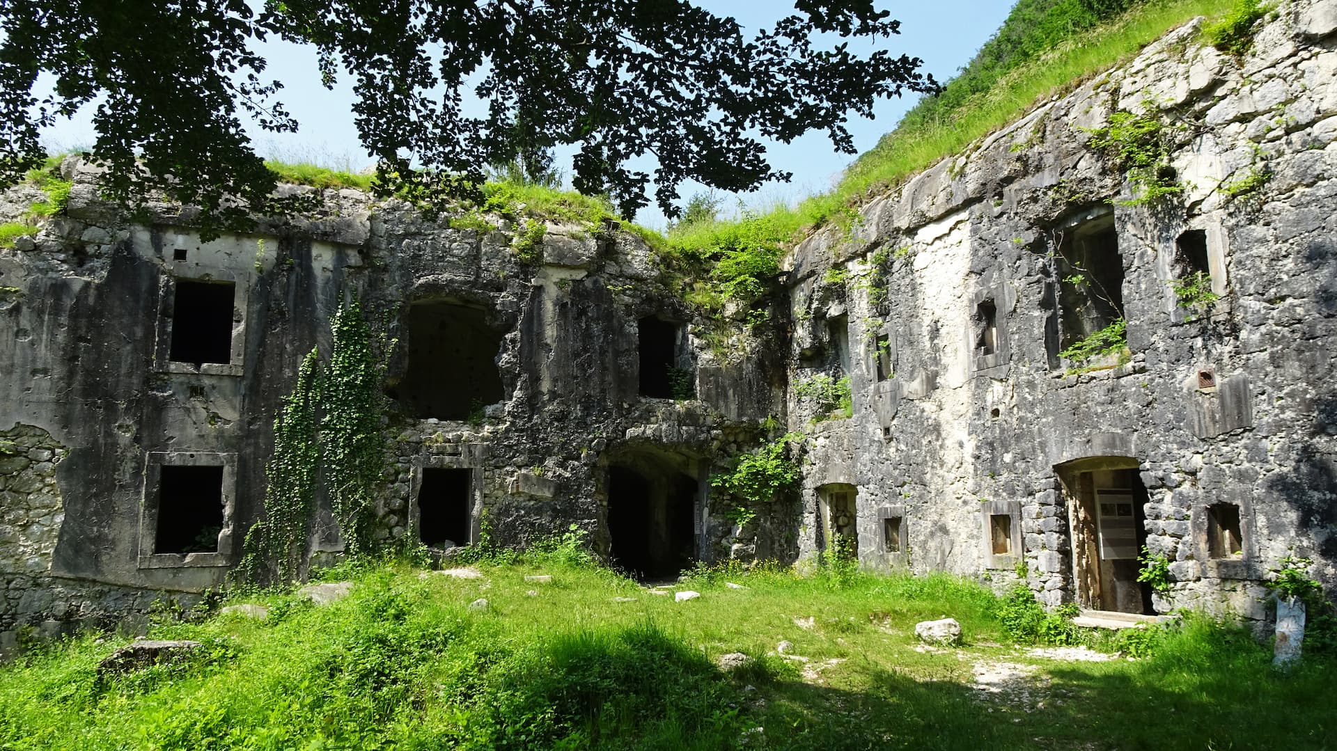 Ruins of Fort Hermann above the Soča Valley