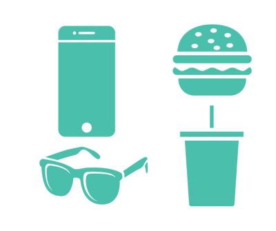Icons showing items you don't need for rafting: mobile phone, snacks, drinks, and expensive sunglasses.