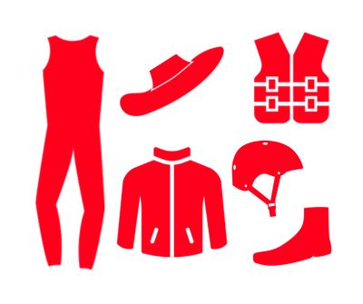Professional kayak safety equipment provided: protective helmet, climbingProfessional kayaking equipment provided for private tours: neoprene suit, spray deck, life jacket, helmet, neoprene jacket, and water booties.